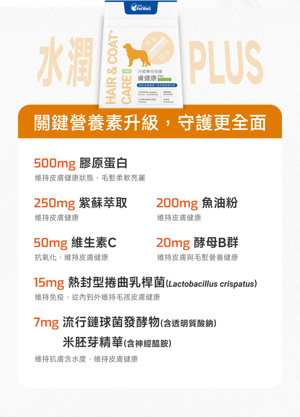 狗狗皮膚毛髮修護配方｜Hair & Coat+ Care